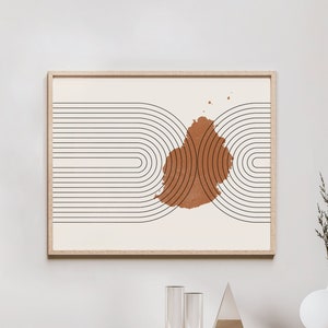 Mauritius Wall Art - Mid Century Mauritius Map, Retro Mauritius Wall Decor / Poster, Country of Mauritius Print