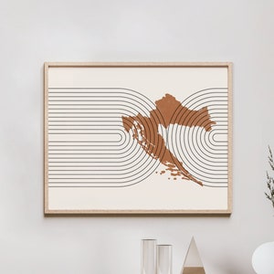 Croatia Wall Art - Mid Century Croatia Map, Retro Croatia Wall Decor / Poster, Country of Croatia Print
