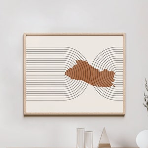 El Salvador Wall Art - Mid Century El Salvador Map, Retro El Salvador Wall Decor / Poster, Country of El Salvador Print