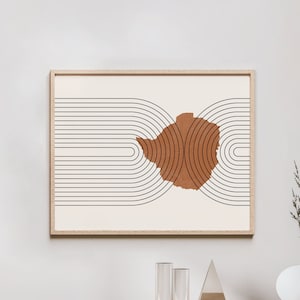 Zimbabwe Wall Art - Mid Century Zimbabwe Map, Retro Zimbabwe Wall Decor / Poster, Country of Zimbabwe Print