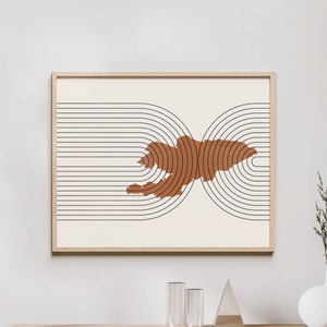 Kyrgyzstan Wall Art - Mid Century Kyrgyzstan Map, Retro Kyrgyzstan Wall Decor / Poster, Country of Kyrgyzstan Print