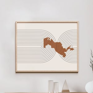 Usbekistan Wandkunst - Mid Century Usbekistan Karte, Retro Usbekistan Wanddekoration/Poster, Land Usbekistan Print