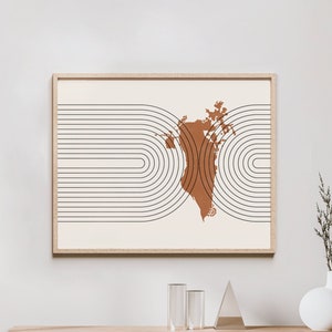 Bahrain Wall Art - Mid Century Bahrain Map, Retro Bahrain Wall Decor / Poster, Country of Bahrain Print