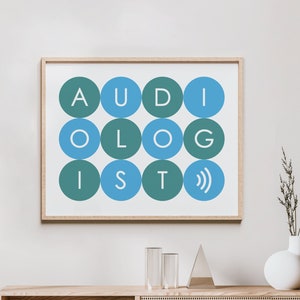 Audiologist Art Print - Mid Century Modern Audiology Wall Art Image - Audiology Gift for Audiologist or Hearing Doctor, AuD Office Decor