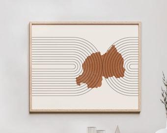 Rwanda Wall Art - Mid Century Rwanda Map, Retro Rwanda Wall Decor / Poster, Country of Rwanda Print