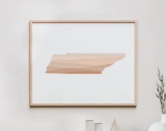 Tennessee Boho Wall Art - Tennessee Mid Century Modern Wall Art, Minimal Wall Art - Boho Decor / Art Print and Wall Decor, Tennessee Map