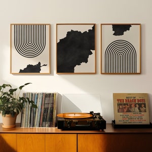 Afghanistan Mid Century Modern Wall Art - Minimalist AfghanistanWall Art and Decor, MidCentury Prints, AfghanistanArt / Map - Set of 3