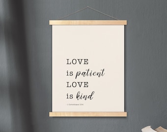 Christelijk huwelijkscadeau - aangepast vers hangend canvas - christelijk cadeau voor stel, gepersonaliseerd huwelijkscadeau voor stel, bijbelvers muurkunst