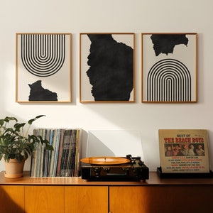 Bolivia Mid Century Modern Wall Art - Minimalist Bolivia Wall Art and Decor, MidCentury Prints, Bolivia Art / Map - Set of 3