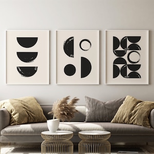 Japandi Art - Minimalist Japandi Wall Decor, Abstract Wall Art, Japanese / Scandinavian Design - Set of 3