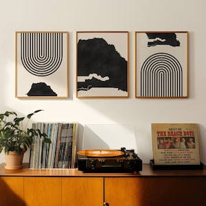 Senegal Mid Century Modern Wall Art - Minimalist SenegalWall Art and Decor, MidCentury Prints, Senegal Art / Map - Set of 3