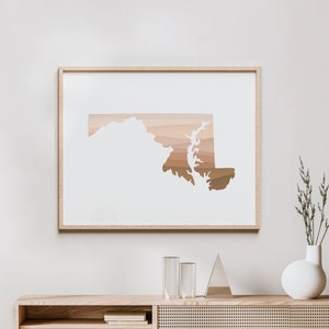 Maryland Boho Wall Art - Maryland Mid Century Modern Wall Art, Minimal Wall Art - Boho Decor / Art Print and Wall Decor