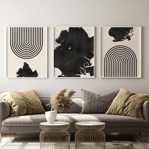 Brooklyn New York - Mid Century Modern Decor Ästhetik - Minimalistische Brooklyn Art Prints, Brooklyn Borough Map Print - 3er-Set