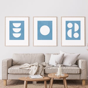 Minimalist Abstract Wall Art - Mid Century Modern Wall Decor, Set of 3 Wall Art, Wall Decor Bedroom