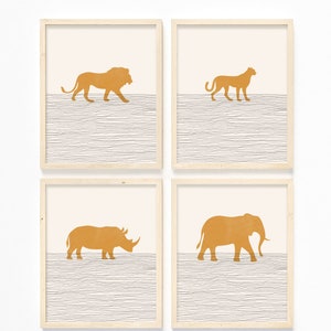 Safari Nursery Decor - Nursery Room Decor, Safari Animals Wall Art, Nursery Prints, Nursery Art, Lion | Elephant | Giraffe | Rhinoceros