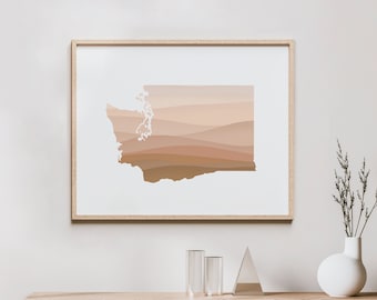 Washington Boho Wall Art - Washington Mid Century Modern Wall Art, Minimal Wall Art - Boho Decor / Art Print and Wall Decor