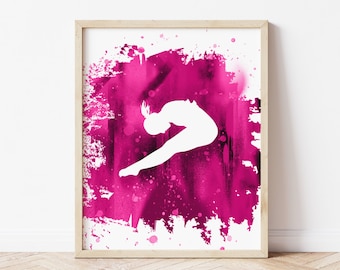 Arte de buceo: póster de buceo para niñas, decoración de buceo, regalo de buceo enmarcado o sin marco, arte de pared / decoración de habitación de niña