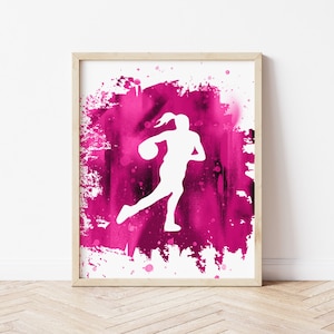 Basketball Art - Girls Basketball Poster, Basketball Player Decor - Framed OR Unframed Basketball Gift, Wall Art / Girl's Room Decor