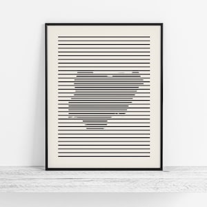 Abstract Line Map of Nigeria - Nigeria Art Print, Nigeria Map / Wall Art, Minimalist Nigerian Wall Decor
