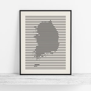 Abstract Line Map of South Korea - South Korea Art Print, South Korea Map / Wall Art, Minimalist South Korean Wall Decor