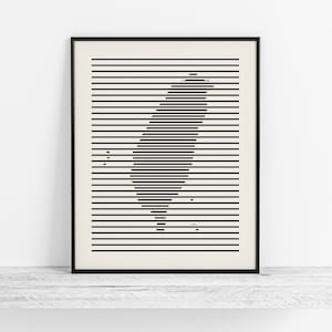 Abstract Line Map of Taiwan - Taiwan Art Print, Taiwan Map / Wall Art, Minimalist Taiwanese Wall Decor