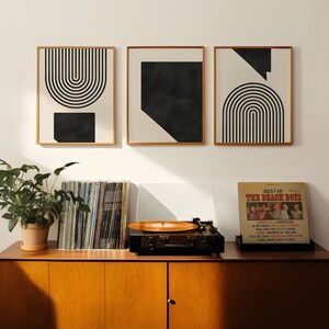 Art mural moderne du milieu du siècle du Nevada - Art mural minimaliste et décoration du Nevada, estampes MidCentury, Art du Nevada / carte - lot de 3