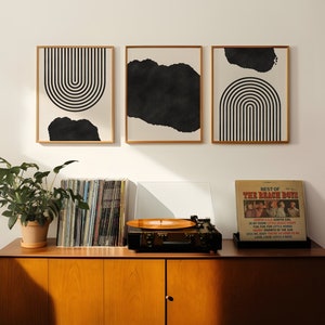 Rarotonga Art - Mid Century Modern Wall Art - Minimalist RarotongaWall Art / Decor, Rarotonga Map - Print Set of 3