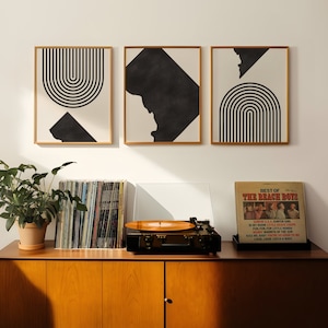 Washington DC Mid Century moderne Wandkunst - Minimalistische Washington DC Wandkunst / Dekor, Stadtplan von Washington DC - 3er-Set