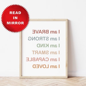 Citations positives - LISIBLES DANS UN MIROIR, affirmation positive, texte inversé - message miroir, cadeau pour prendre soin de soi, affirmation imprimable