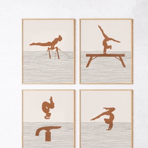 Gymnastics Wall Art - Gymnastics Room Decor, Gymnast Poster, Girls Gymnastics Print - Gymnastics Gift - Beam, Vault, Uneven Bars, Floor