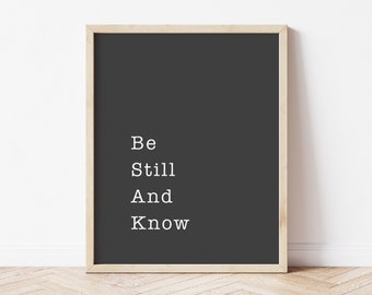 Be Still and Know - Psalm 46:10 Bible Verse Wall Art - Scripture Signs, Christian Gifts, Minimalist Bible Decor