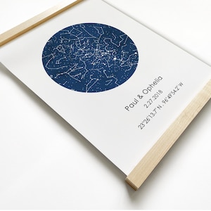 Sternenkarte nach Datum - Individueller Kunstdruck - Geschenk zum Jahrestag für Ehemann / Ehefrau