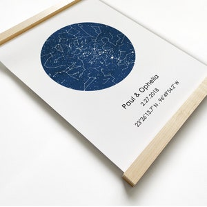 Carte des étoiles personnalisée - Cadeau du 9e anniversaire pour lui - Cadeau d'anniversaire de saule pour lui, Cadeau du neuvième anniversaire pour mari, Cadeau de 9 ans