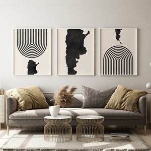 Argentina Mid Century Modern Wall Art - Minimalist Argentina Art and Wall Decor, Argentina Map Print - Set of 3