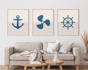 Nautical Art - Nautical Wall Art / Room Decor, Anchor Print, Sailing Nautical Print - Nautical Gift