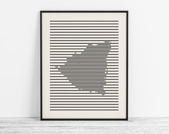 Abstract Line Map of Nicaragua - Nicaragua Art Print, Nicaragua Map / Wall Art, Minimalist Nicaraguan Wall Decor