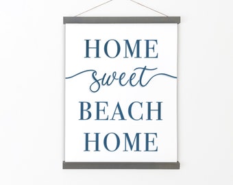 Beach House Decor - Home Sweet Beach - Beach Gift, Beach Gifts Beach Vacation Rental Decor, Beach Themed Art