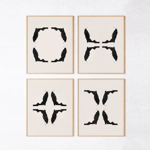 Inktvlek Florida Art - moderne kunstafdrukset Florida, abstracte kaart Florida - muurkunst Rorschach Florida / wanddecoratie