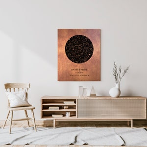 Copper Anniversary Gift For Him Personalized Star Map By Date Custom Art Print Night Sky Print, 7th Anniversary Gift for Him / For Her image 5