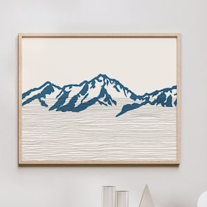 Mount Washington Art Print - Cascade Range , Washington - Mount Washington Outline / Silhouette - Wall Art, Travel Poster
