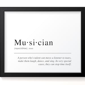 Musician Gift Idea - Musician Definition, Funny Music Art Print Wall Decor