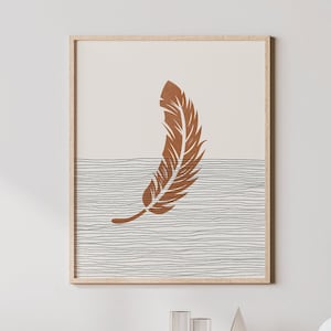 Feather Print - Boho Feather Wall Art / Decor, Feather Nursery Art, Boys Room Decor, Nature Illustration / Picture