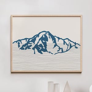 Mont Blanc Art Print - Graian Alps, France / Switzerland - Mont Blanc Outline / Silhouette - Wall Art, Travel Poster