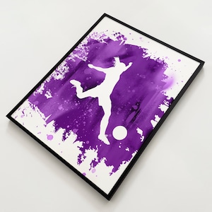 Soccer Art - Girls Soccer Poster, Soccer Player Decor - Framed OR Unframed Soccer Gift, Wall Art / Girl's Room Decor