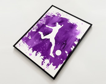 Soccer Art - Girls Soccer Poster, Soccer Player Decor - Framed OR Unframed Soccer Gift, Wall Art / Girl's Room Decor