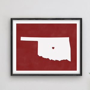 Abschluss Geschenk - College Town Druck | Norman, Oklahoma | College Abschluss Geschenk / Abitur Geschenk | Oklahoma Schule Dekor