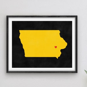 Iowa City Iowa Art - College Themed Decor, Alumni Gift Idea, Iowa Art, Iowa City Map