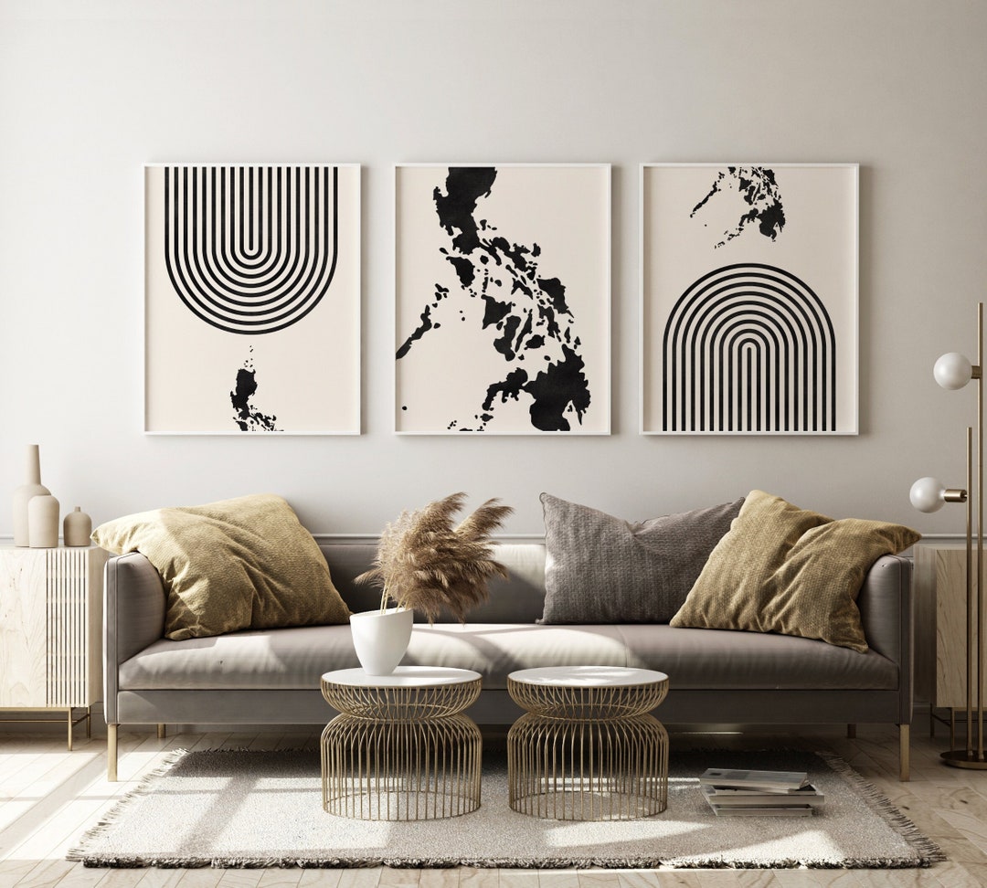 Philippines Mid Century Modern Wall Art Minimalist Philippines Art and Wall Decor, Philippines