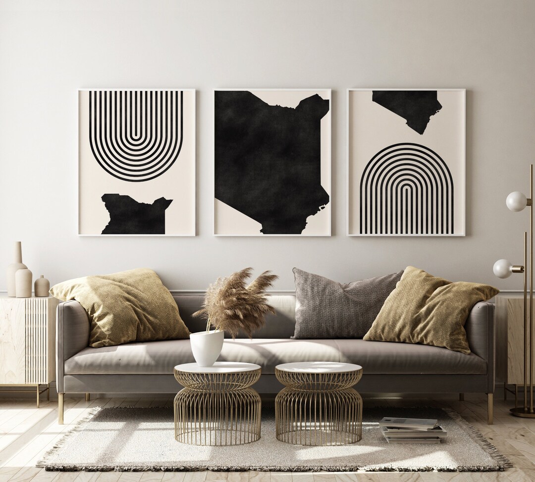 Kenya Mid Century Modern Wall Art Minimalist Kenya Art and Wall Decor