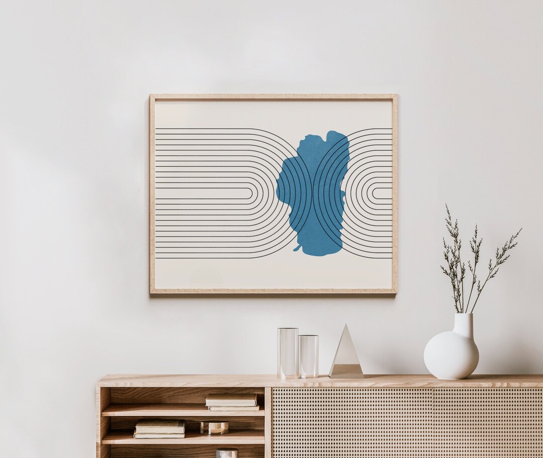 Lake Tahoe Print Mid Century Modern Lake Tahoe Wall Art, Lake Tahoe